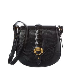 Isabel Marant Altay Small Python-Embossed Leather Shoulder Bag, Black